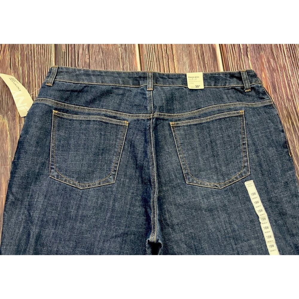 New NWT Jones New York Dark Blue Straight Leg Jeans Womens Plus Size 18W